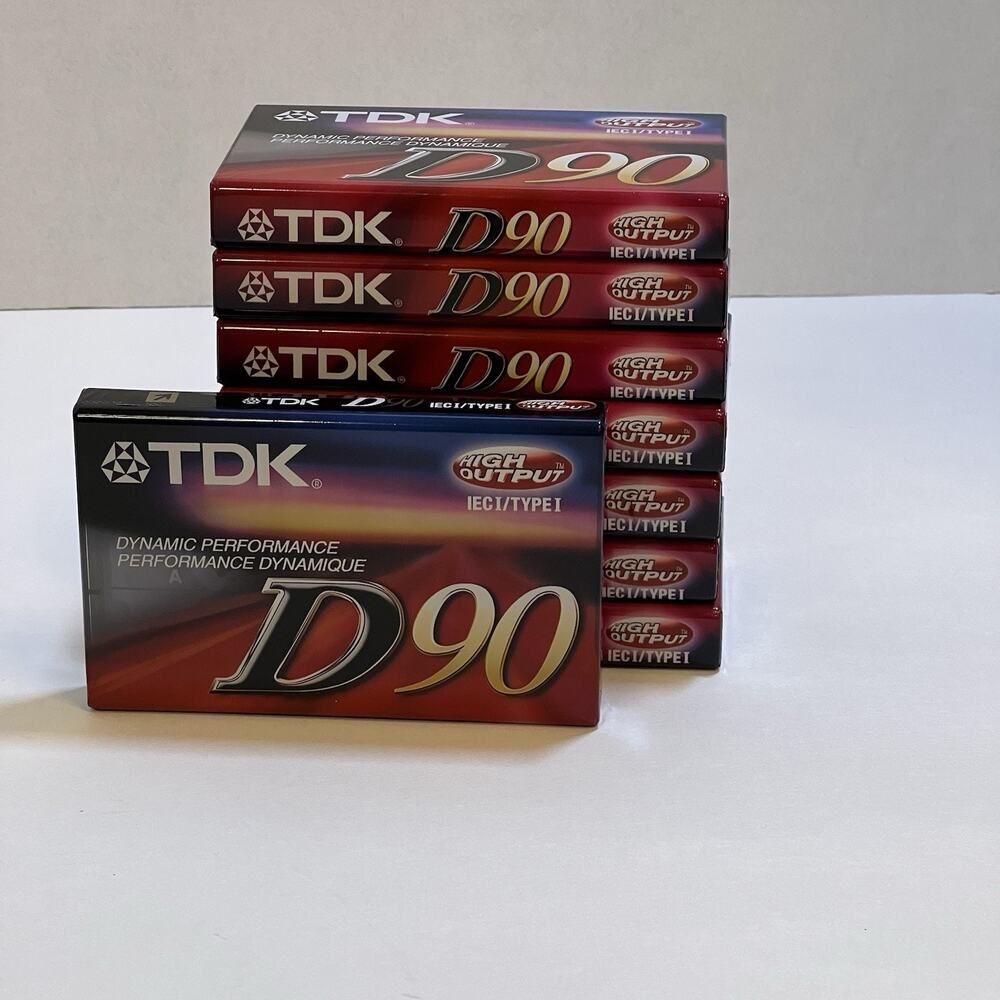 Vintage TDK‎ dynamic performance D90 IECI TYPE 1 audio cassette sealed lot of 8
